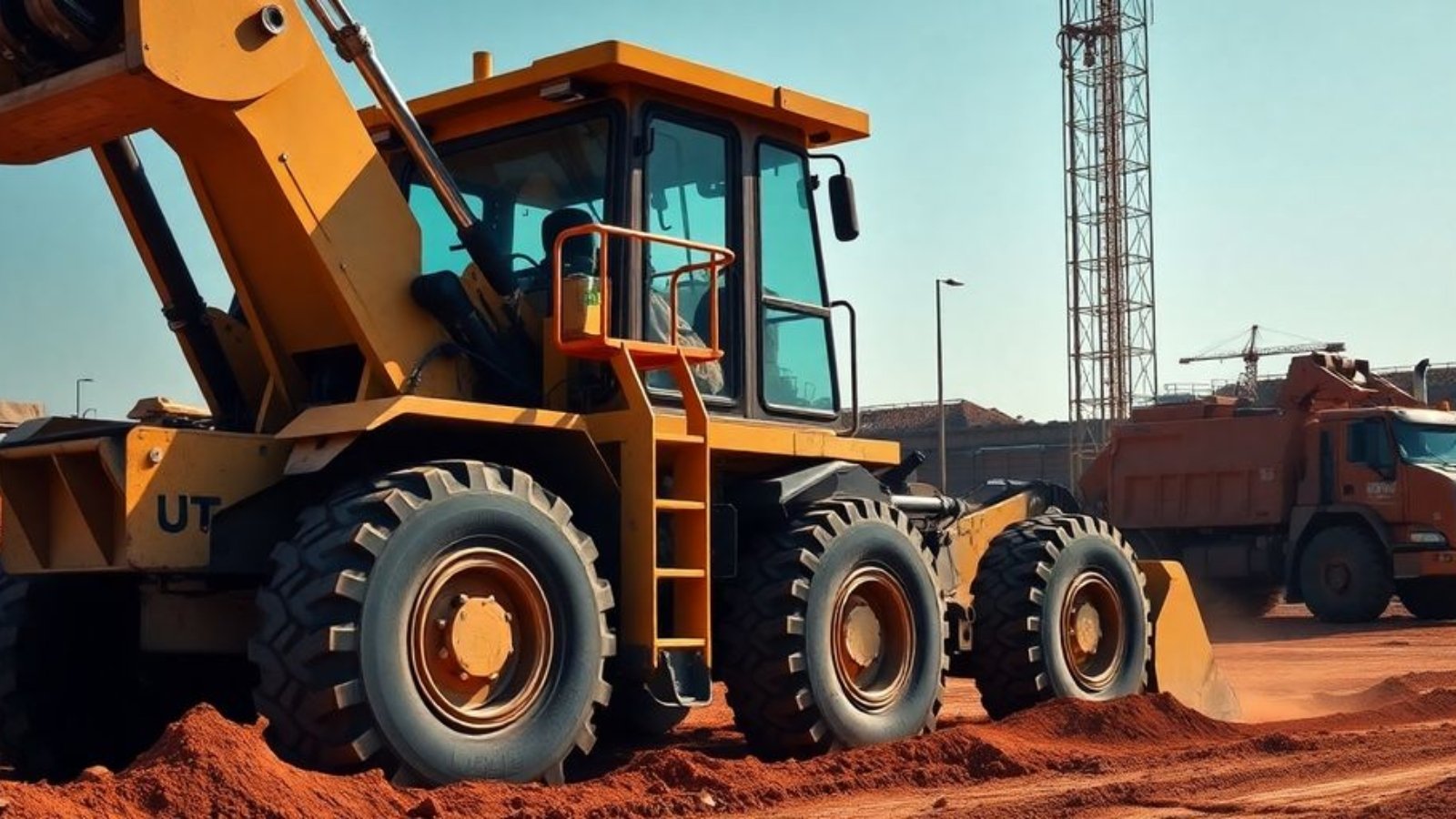 Machine de construction puissante en action sur un chantier.